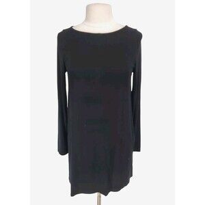 EILEEN FISHER Women Tunic Top Size S Crew Neck Long Sleeve Black Stretchy 85P